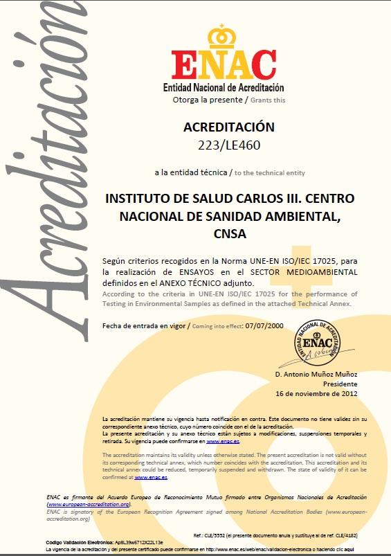 Certificado del ENAC